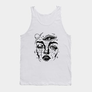 Abstract art of a girl's face Tank Top